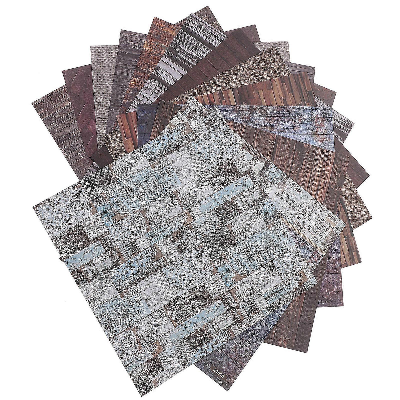 Journal Notebook Paper Diy Crafts Papers For Children Retro Style 15.2X15.2Cm Holiday Card Making 24 Sheets