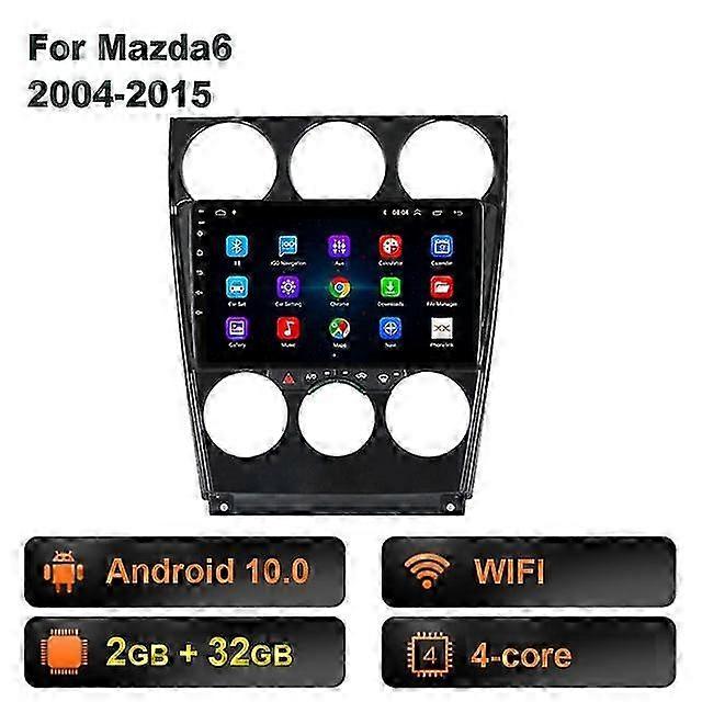 2Din Carplay Android 10.0 Car Multimedia Player for Compatible with Mazda 6 2004-2015 Car Radio GPS Navigation Auto Radio Stereo Bluetooth P