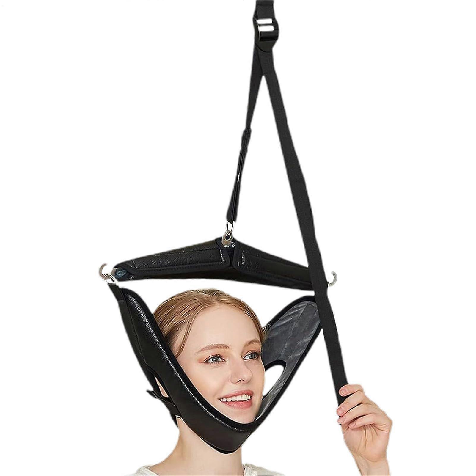 Cervical Neck Stretcher Portable Neck Traction Device for Home Use Adjustable Headgear Over The Door Cervical Traction System