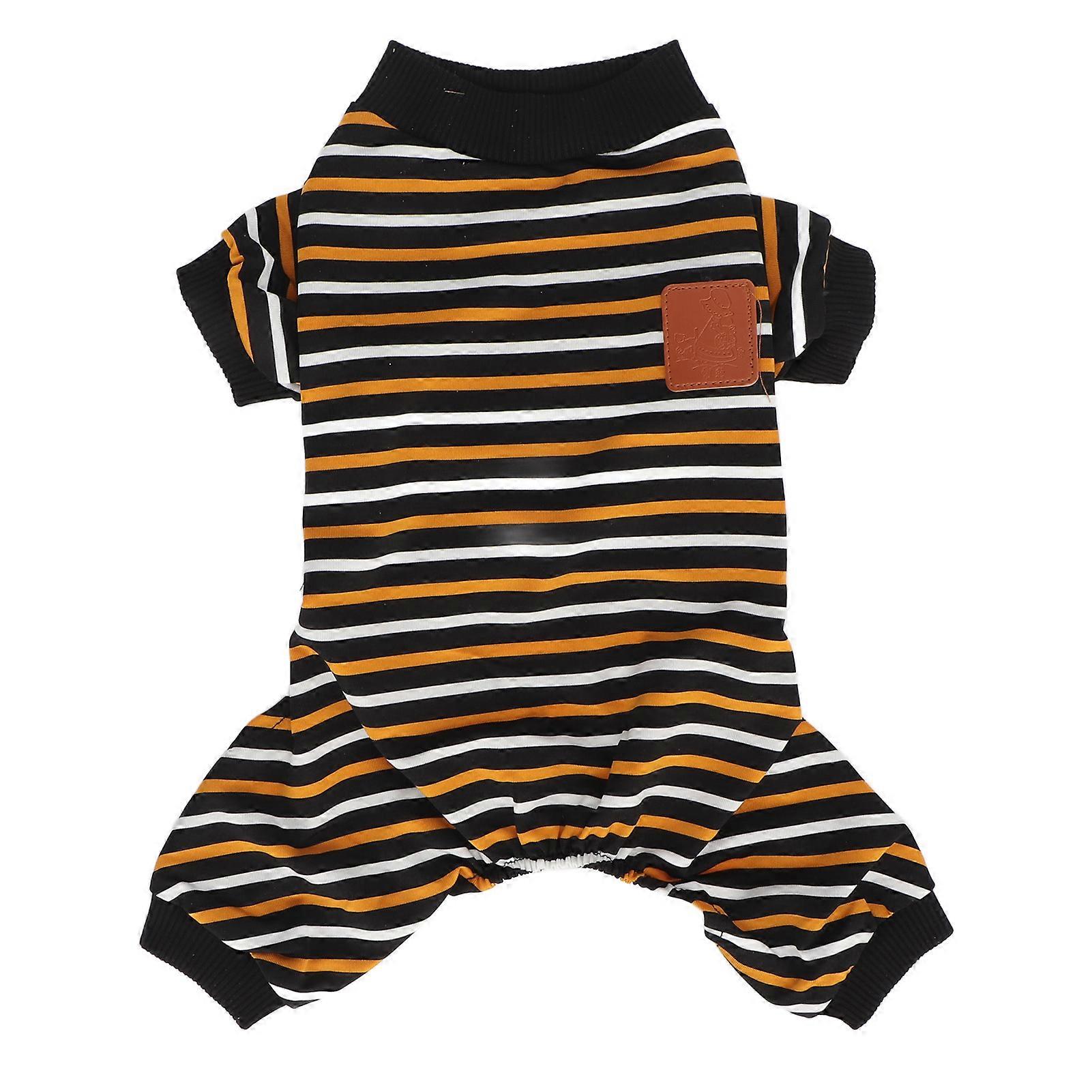 Striped Dog Pajamas Soft Exquisite High Collar Knitted 4 Legged Dog Pajamas for Photo Shoots and Parties M
