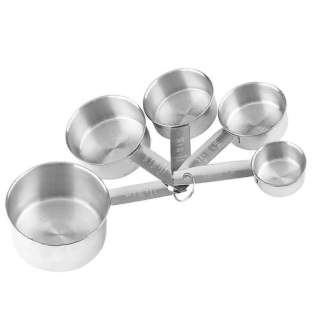 Stainless Steel Measuring Spoons Baking Silver 15.2X8.7cm 5Pcs