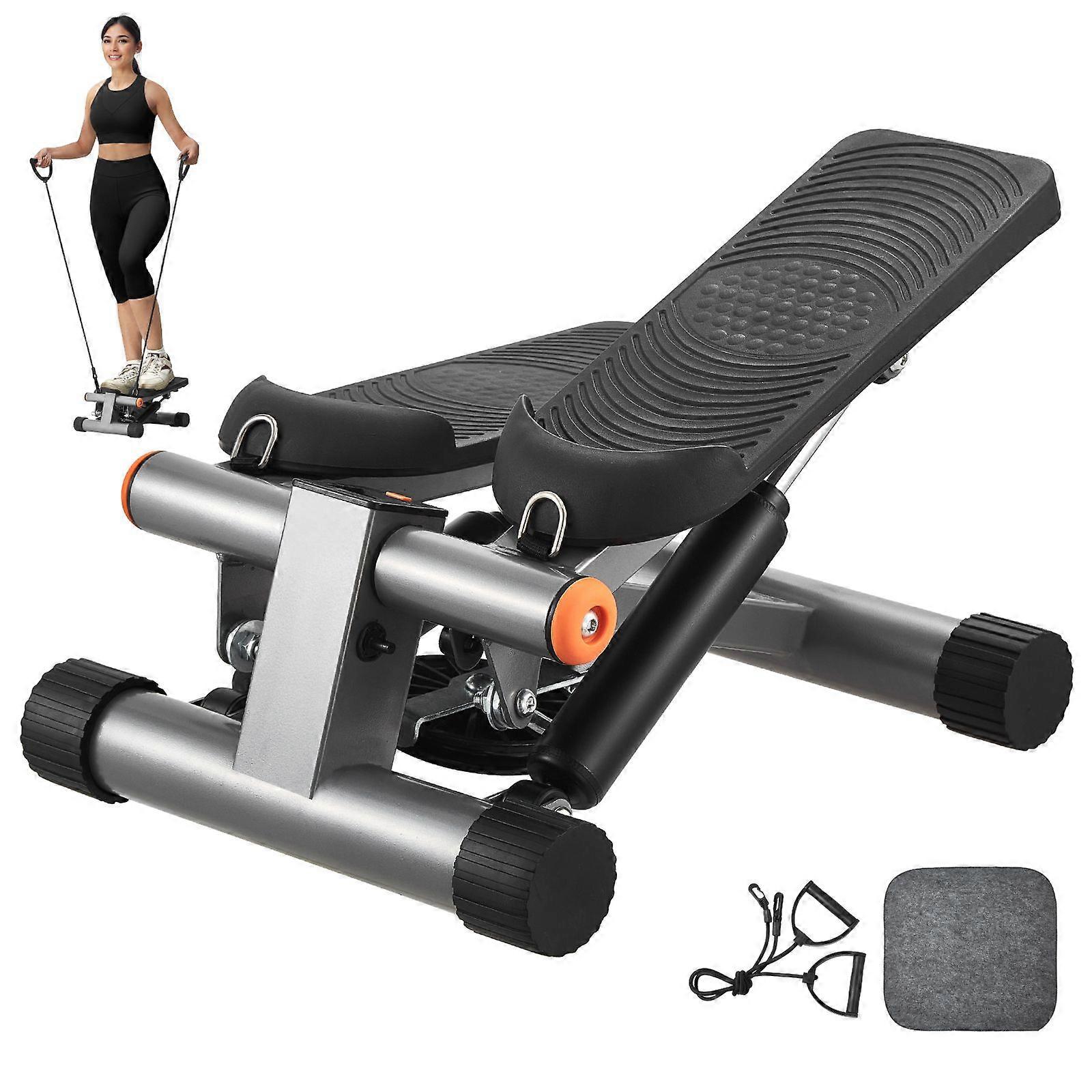 Stepper per scale con bande di resistenza, mini stepper per esercizi a casa, montascale con monitor LCD, capacità di carico di 330 libbre