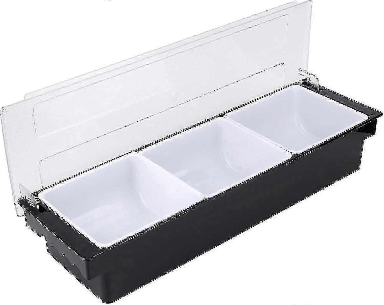 6 Compartment Trays Detachable Topping Station Plastic Pizza Ingredients Condiment Dispenser Reusable
