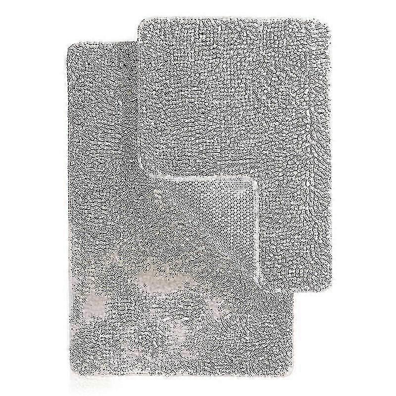 Plüsch Chenille Duschmatten Badezimmerteppiche Badematten-Set in Beige