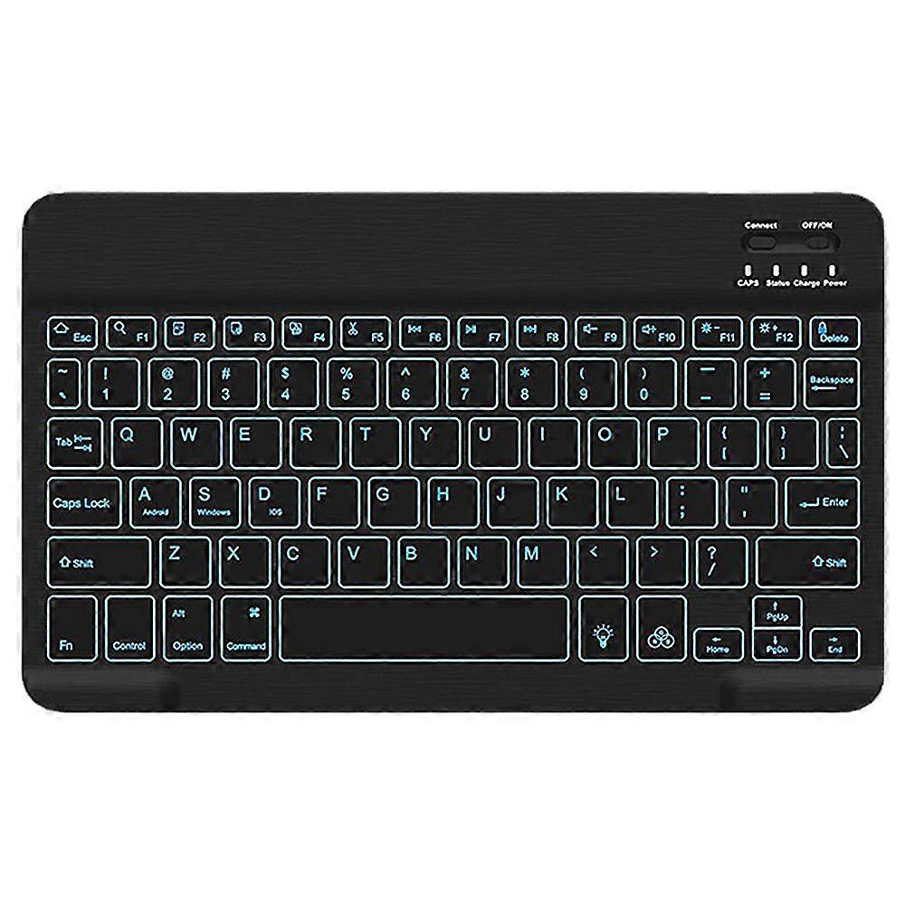 Backlit Bluetooth Keyboard Portable Wireless Keyboard Cordless Rechargeable For Android Phone Ipad-Black