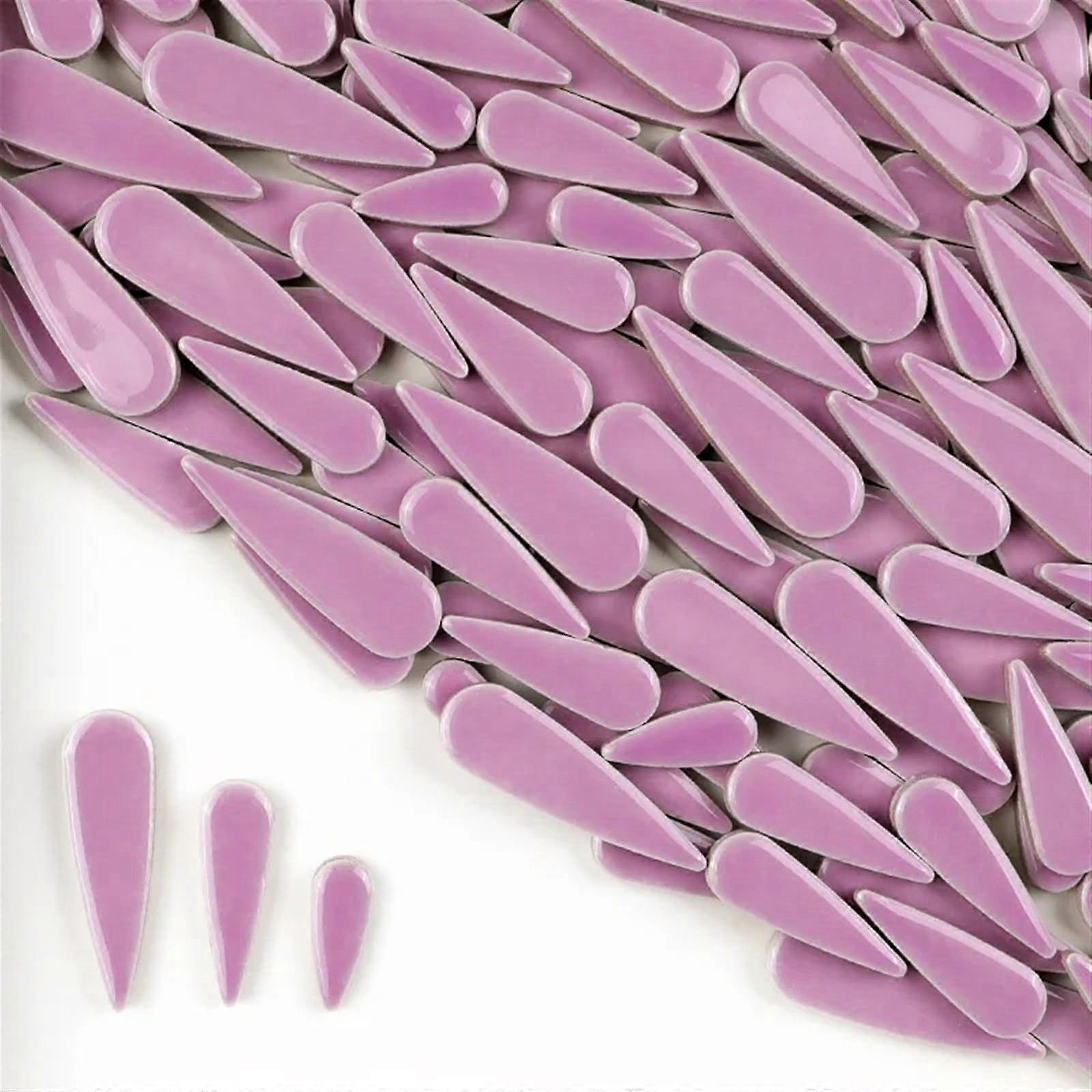 Mosaic Stones 100 g Water Drop Ceramic Tiles DIY Porcelain Mosaic Tiles 3 Sizes Mixtures Multiple Colors Purple