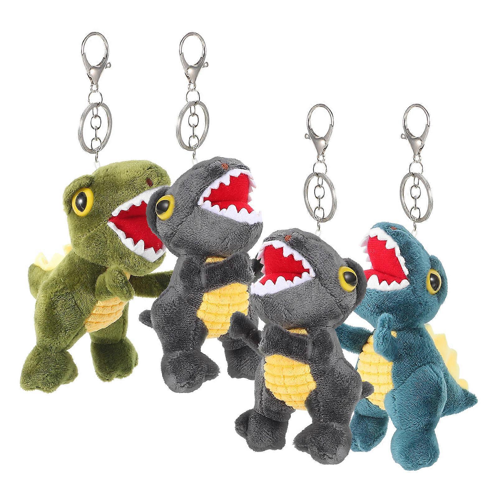Here's a refined and professional product description based on the title you provided:
**4pcs Plush Dinosaur Keychain Pendant Lightweight Keyring