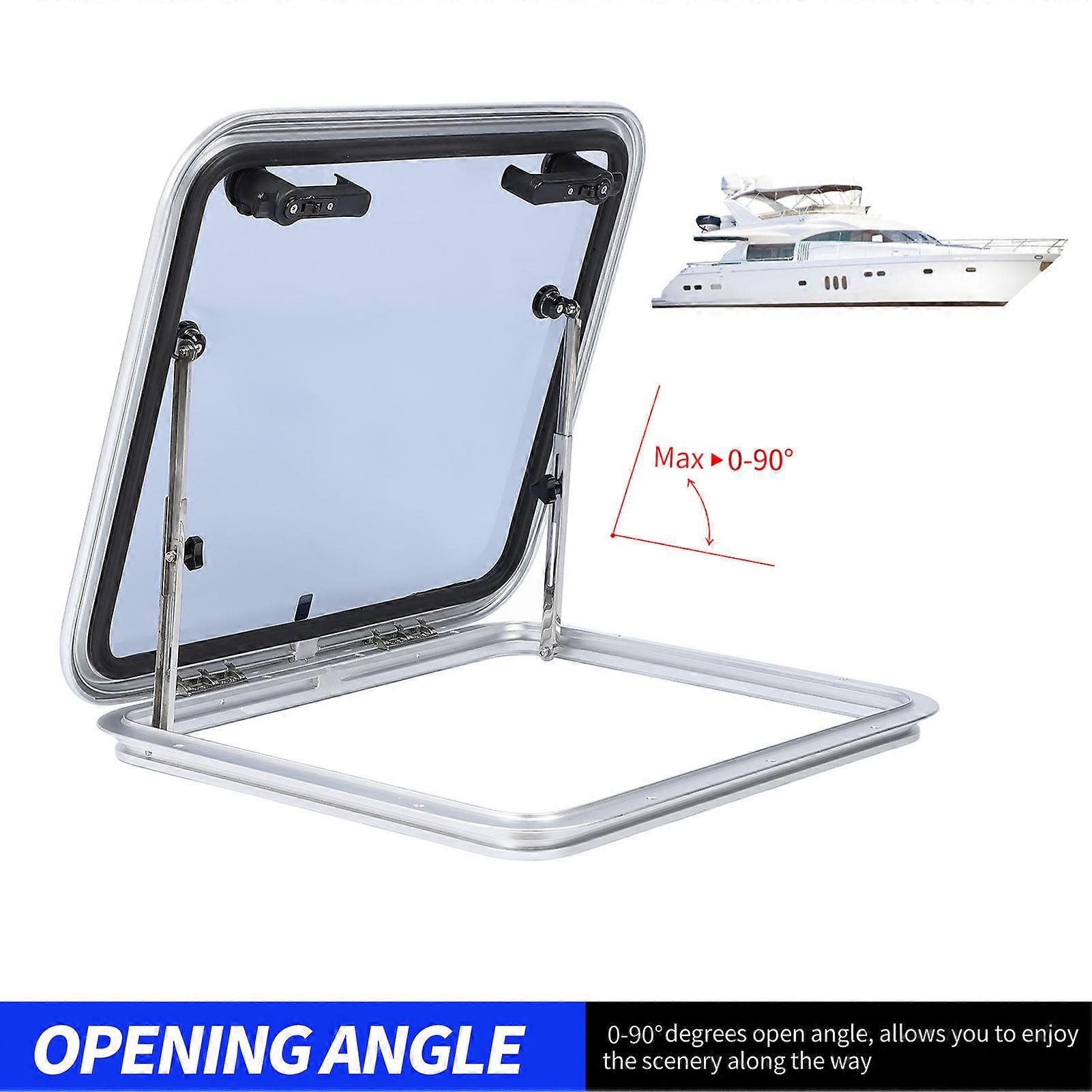 Boat Porthole Window Heavy Duty Aluminum Alloy Waterproof Sealed Push Out Deck Porthole Skylights Escape Window for Marine Yacht RV