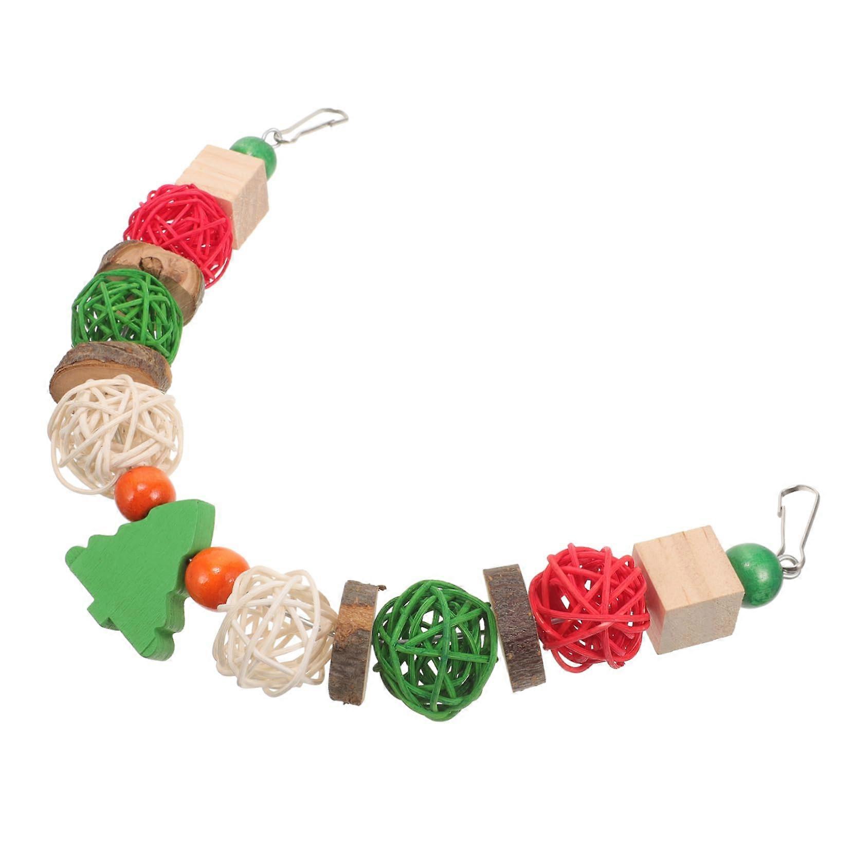 Parrot Christmas Toy For Budgies - Chew Toy, Hanging Bird Decoration, Safe Material, Colorful Design