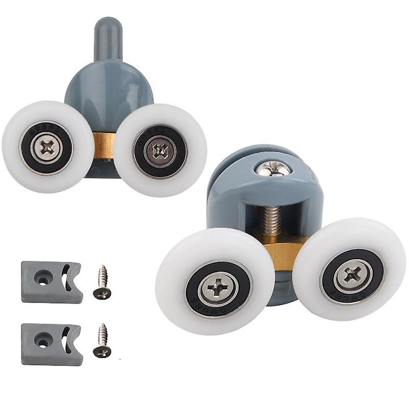 Double Low Top Shower Door Rollers Pulleys Wheels Runners Bathroom Spare Parts (double Round)