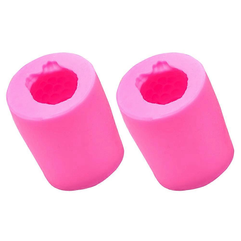 DIYベーキングモールドフクロウシェイプケーキフォンダンモールドホームハンドメイドクラフトモールドピンク5.6X5.3CMフレキシブル2個