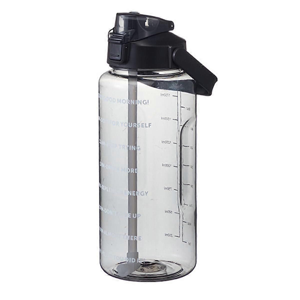 Water Bottle with Time Marker, Leakproof 2 Litre for Gym and Outdoor