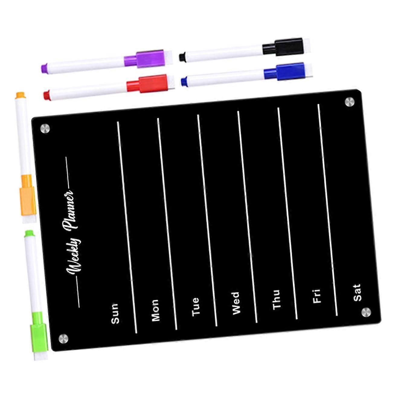 Magnetic Whiteboard For Refrigerator, 1-Set, Erasable Memo Board With Markers, Weekly Planner And To Do Lists