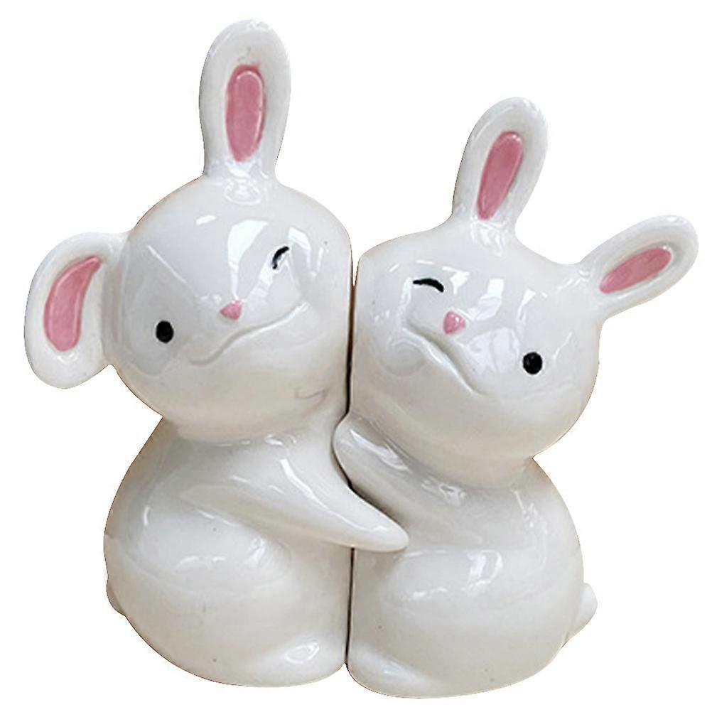 Decorative for Home Desk Ceramic Rabbit Figure Book Holder 1 Pair