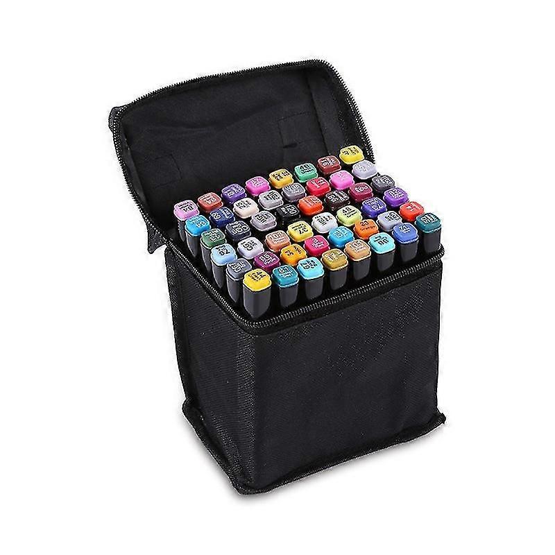 Pack Of 40 - Felt Tip Pens With Case - Double Sided Multicolor Pens
