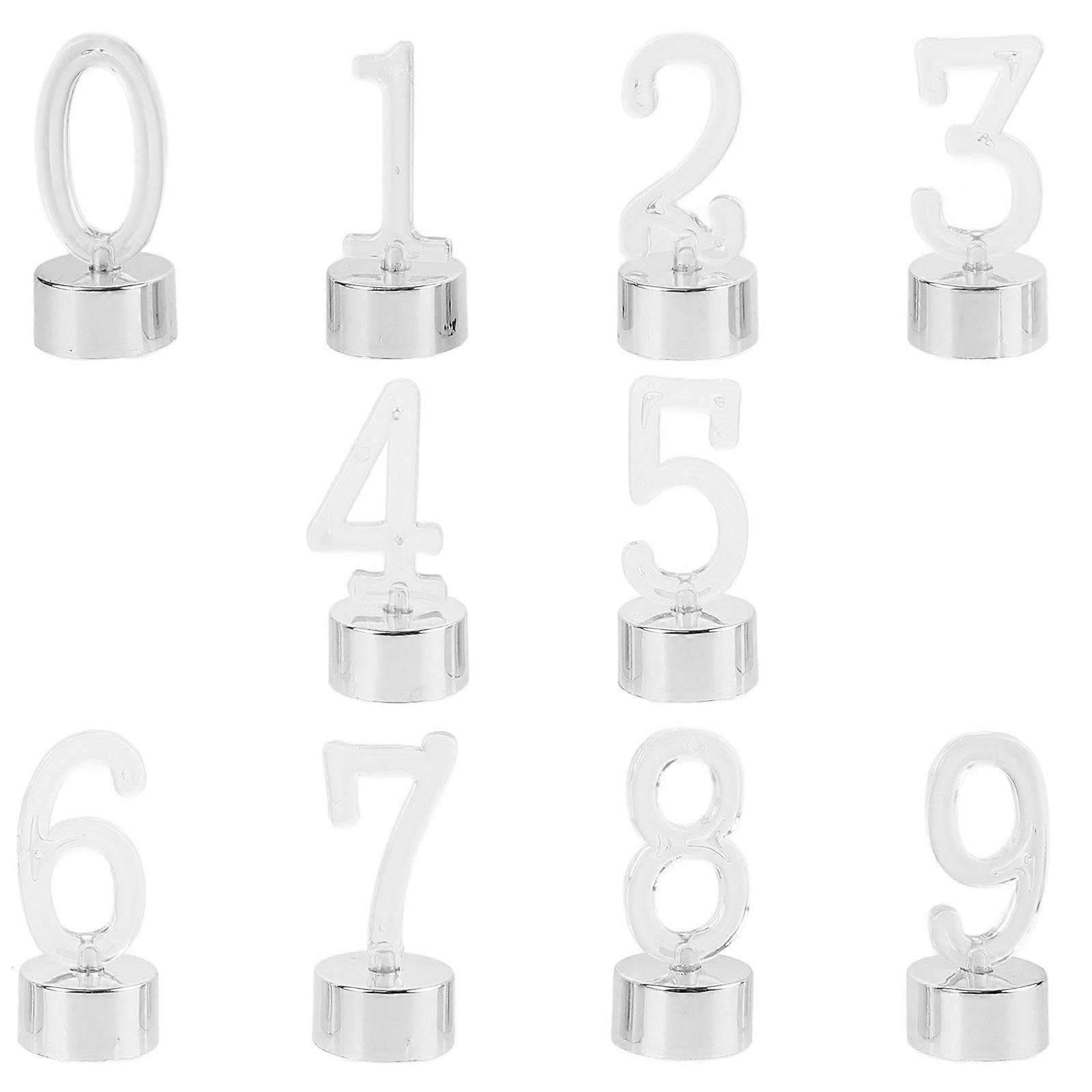 أرقام شموع عيد ميلاد أدى الشموع الإلكترونية تصميم أنيق لحفلة عيد ميلاد لا تدخن 8.00X3.50X3.50CM 10 قطع