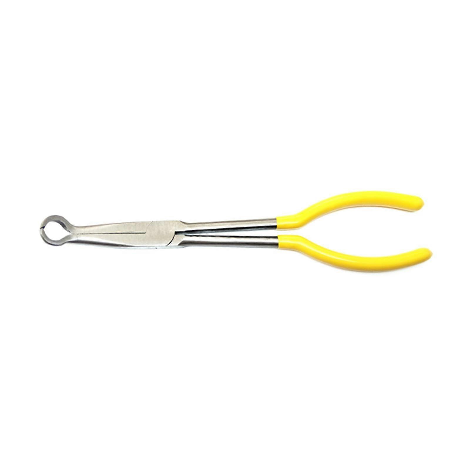 Hose Pliers Long Reach 27.9 cm, Long-Nose Serrated Jaw, Extended Round Opening, Plug and Boot Removal Tool