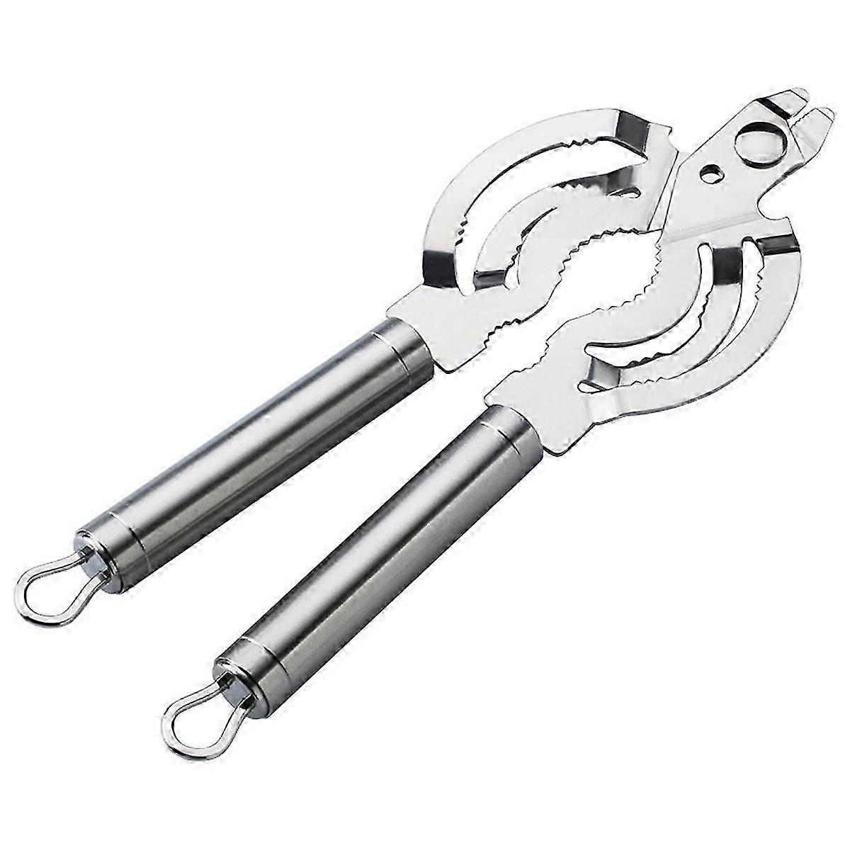 ステンレス製ジャーオープナー-弱い手のための多機能蓋リムーバー、瓶や容器を開けるための必須キッチンツール