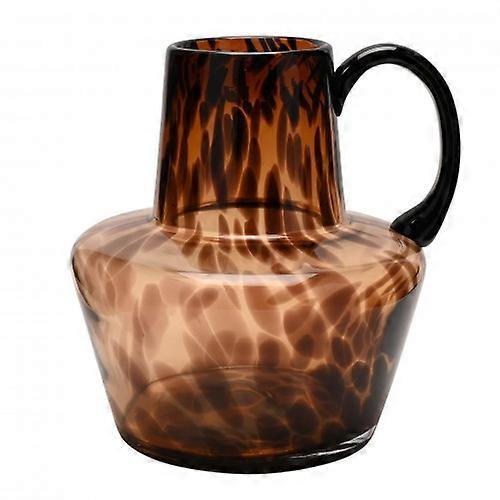 Hestia Glass Jug Style Vase With Handle - Mocha