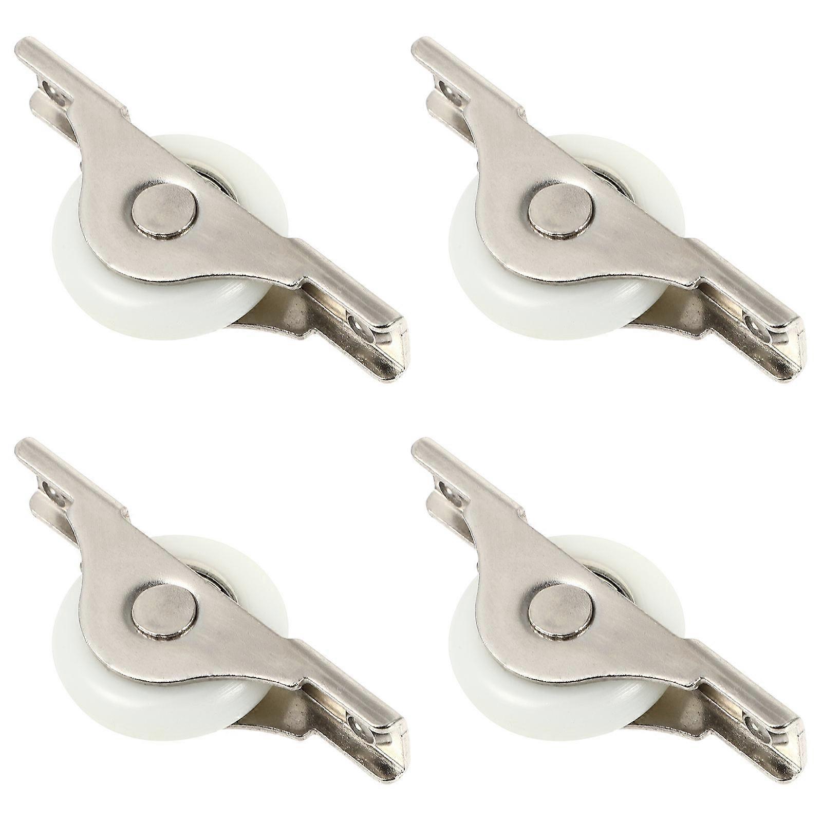 4 Pcs Durable Nylon Sliding Door Pulleys for Heavy Duty Barn Closet Rails – Smooth Operation Heavy Duty Design