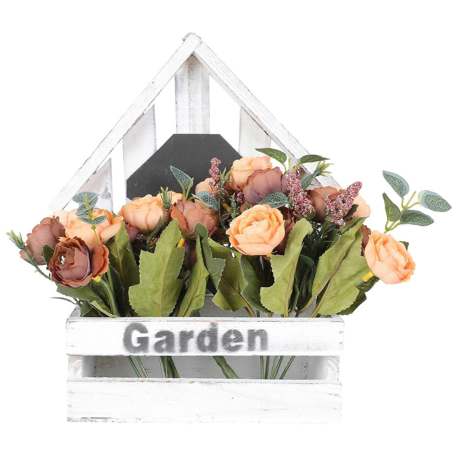 Orange Fake Rose Wall Pendant for Decor Made of Plastic Adds Warm Atmosphere to Any Space