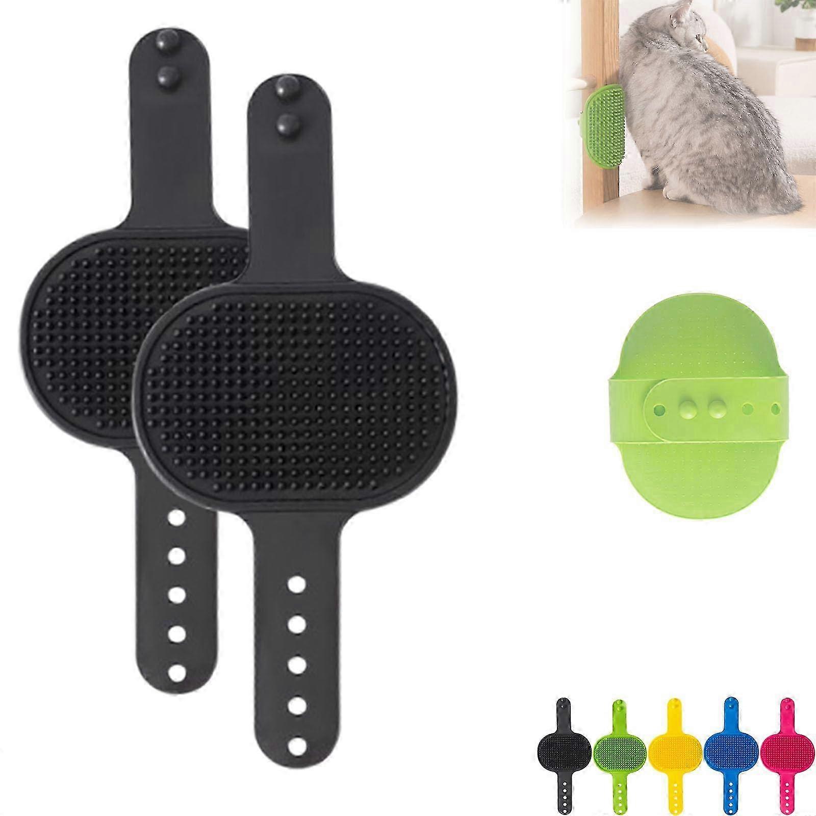 2-in-1 Massage & Deshedding Brush for Dogs Cats, Scratching Post Relief Silicone Pet Grooming Glove 0619