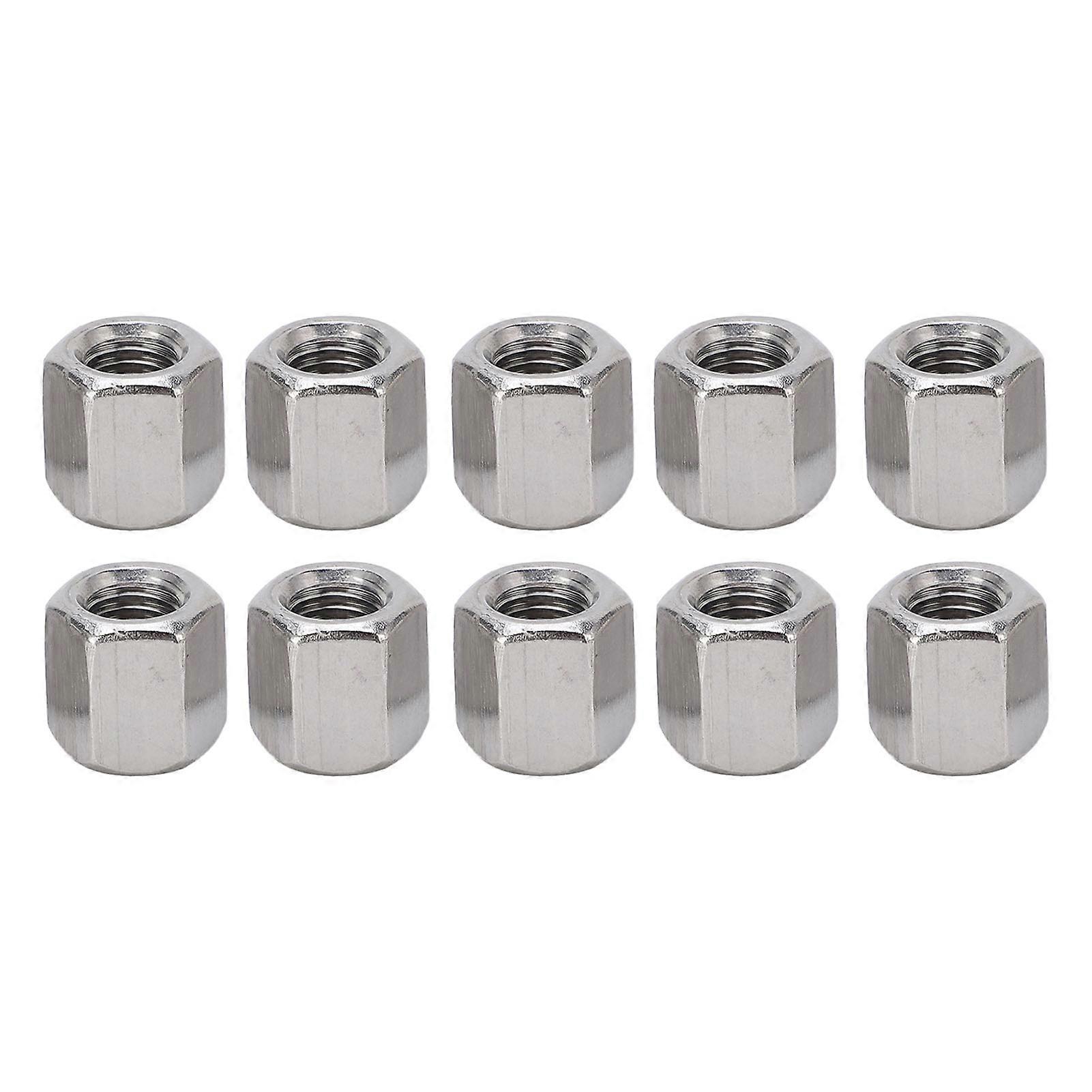 10Pcs Silver M12 Hex Coupling Nut 6 Sides Stainless Steel Coupling Nut Kit for Replacement