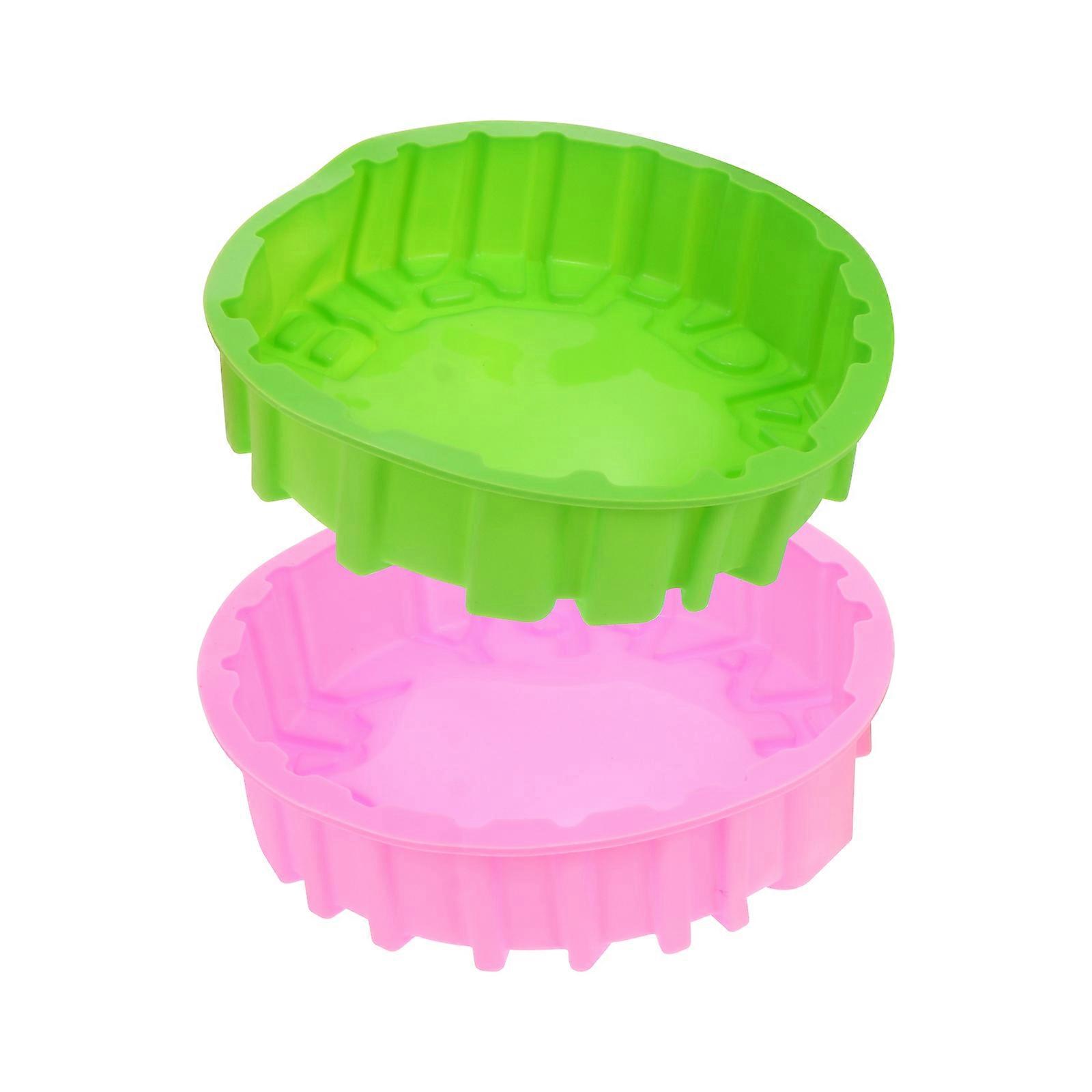2pcs Birthday Cake Baking Molds Household Tools Assorted Color