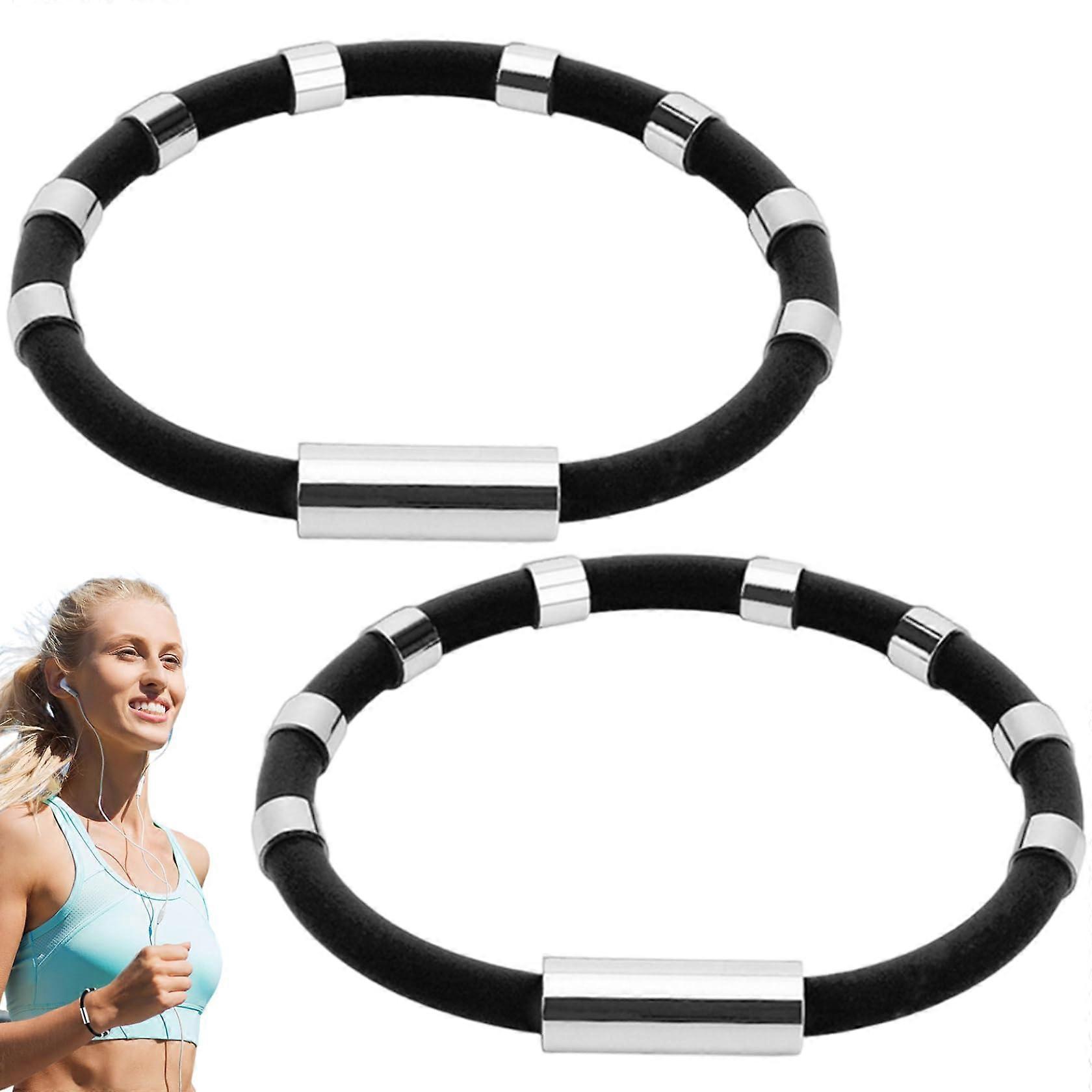 Anti-Static Wristband 2 Pack, Non-Toxic Silicone Straps with 8 Magnetic Buckles for Running and Static Electricity Prevention