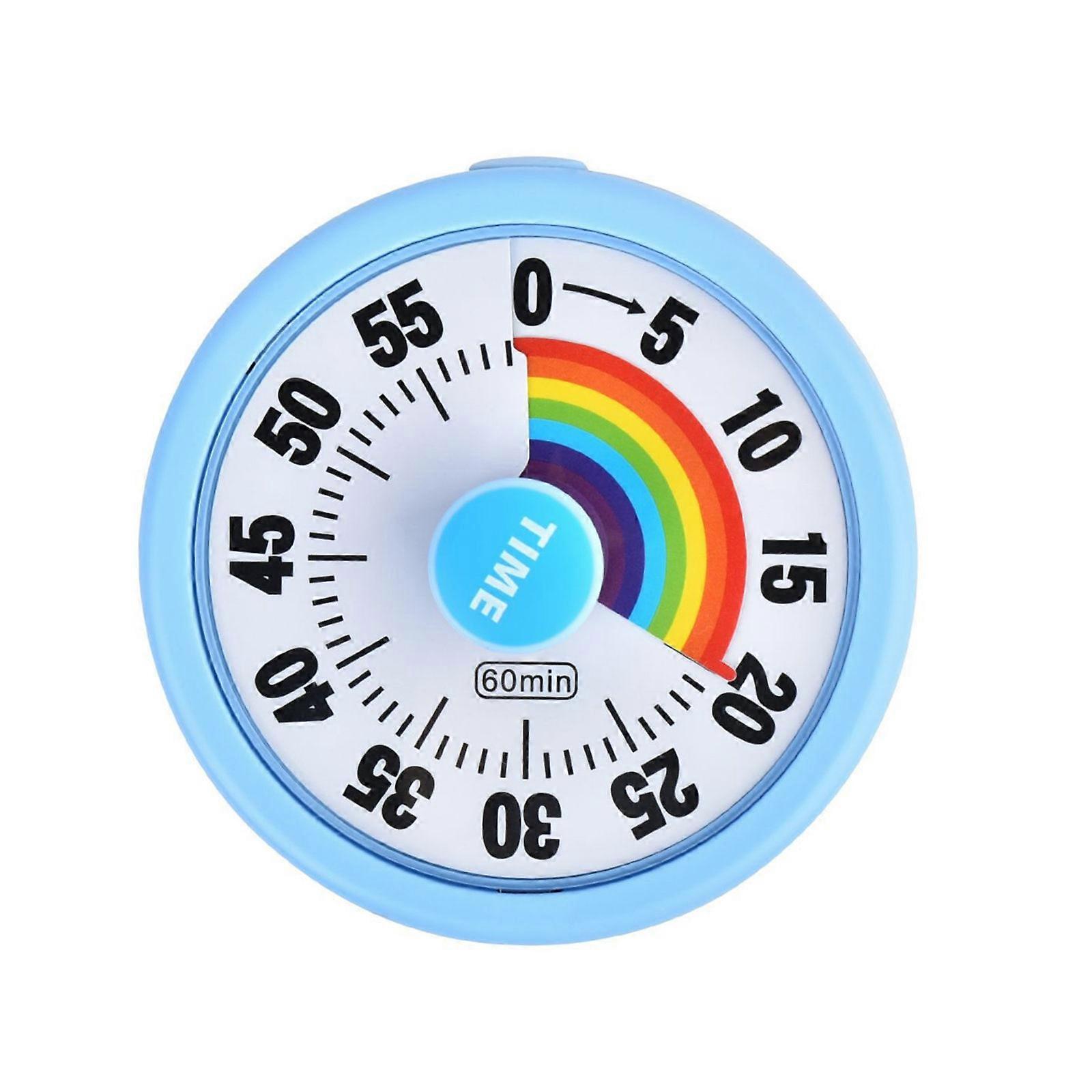 Countdowns Alarm Clock Time Management Tool High Accuracy Rotary Knob Visual Timer For Kitchen Classroom Fitness  Blue