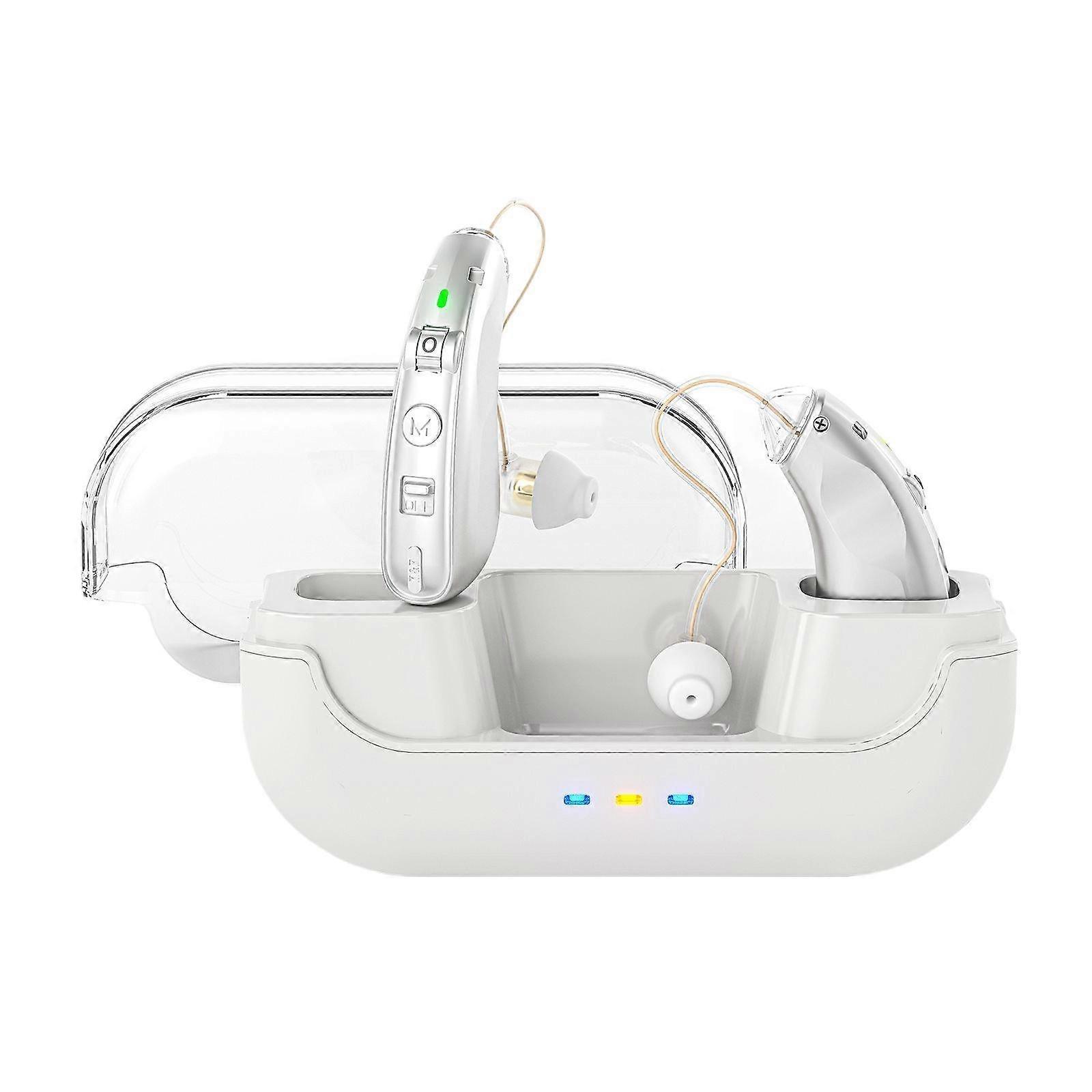 Behind-The-Ear Hearing Aids With Charging Case Smart Noise Cancelling & No Feedback Whistling