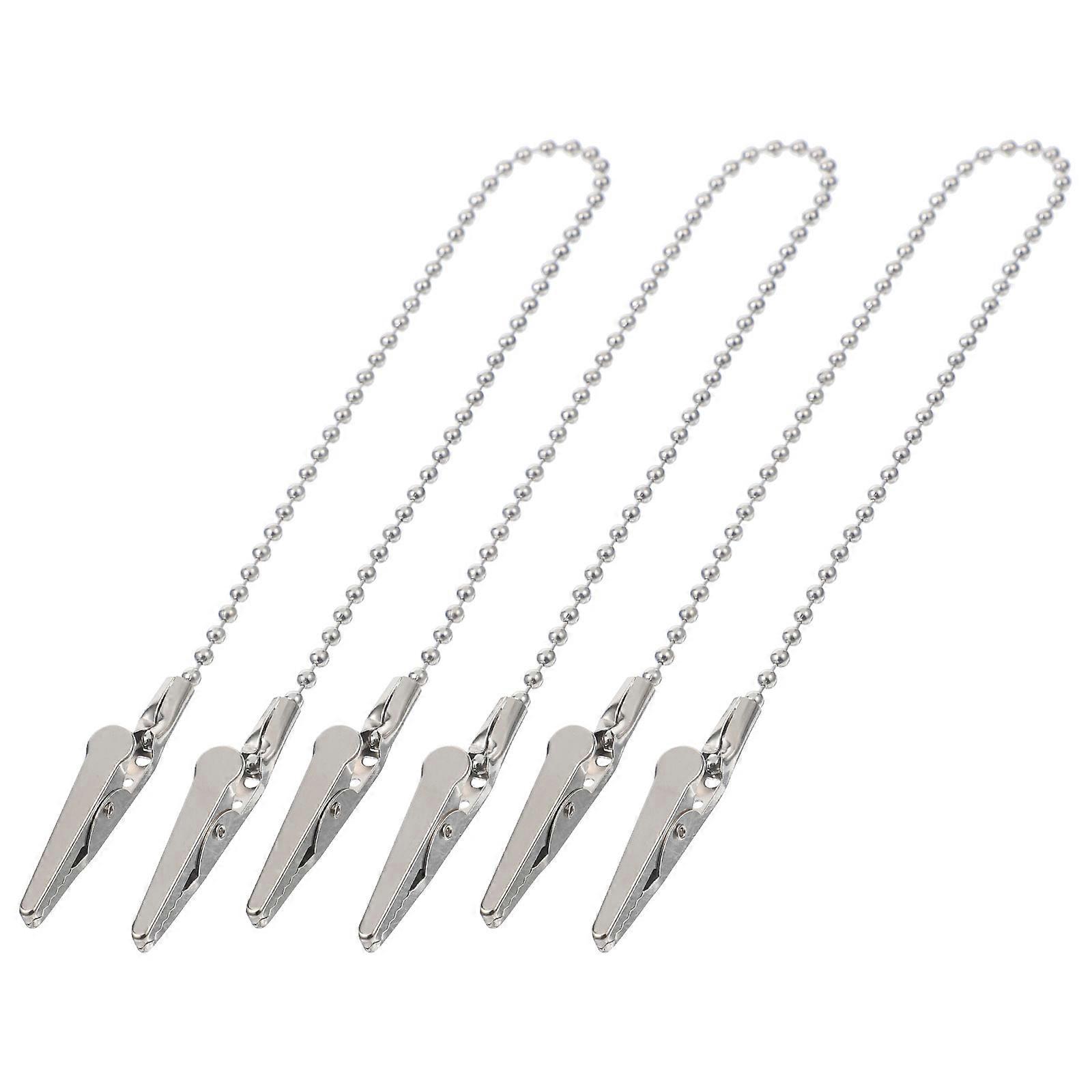 3pcs Bib Clips Portable Chain Bib Clips Bib Holders Napkin Clips for Dining