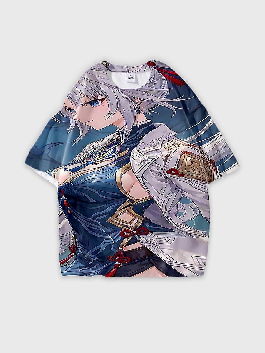 T-shirt round neck Role Pattern loose short sleeve C537