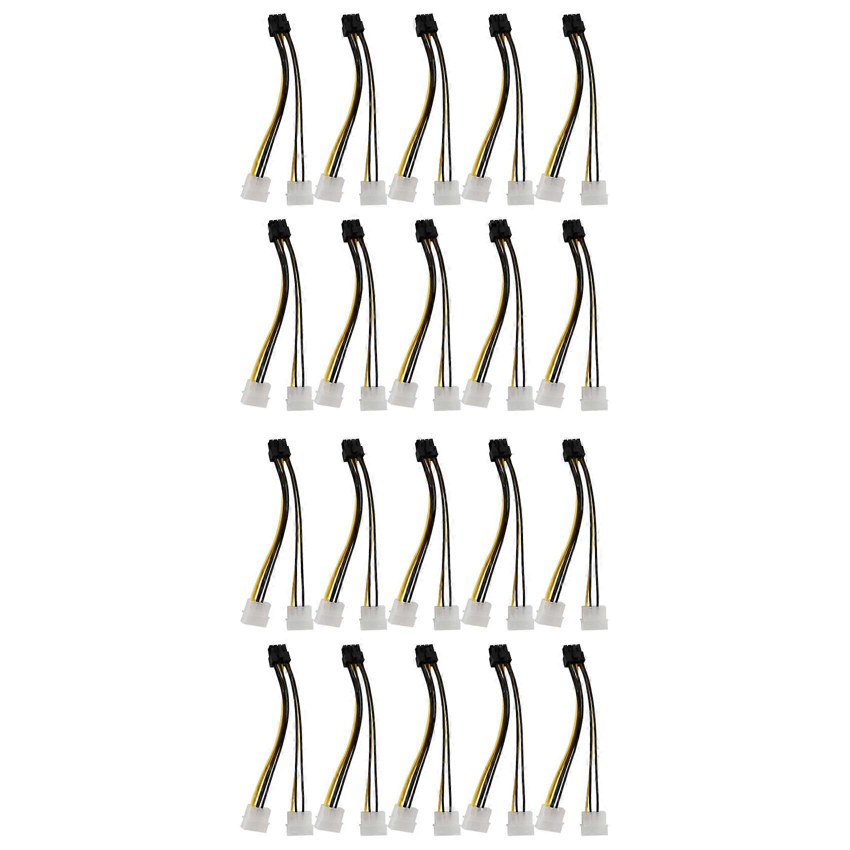 20PCS 2 Molex 4 Pin to 8-Pin PCI Express Video Card Pci-E ATX PSU Power Converter Cable-Molex to Pci