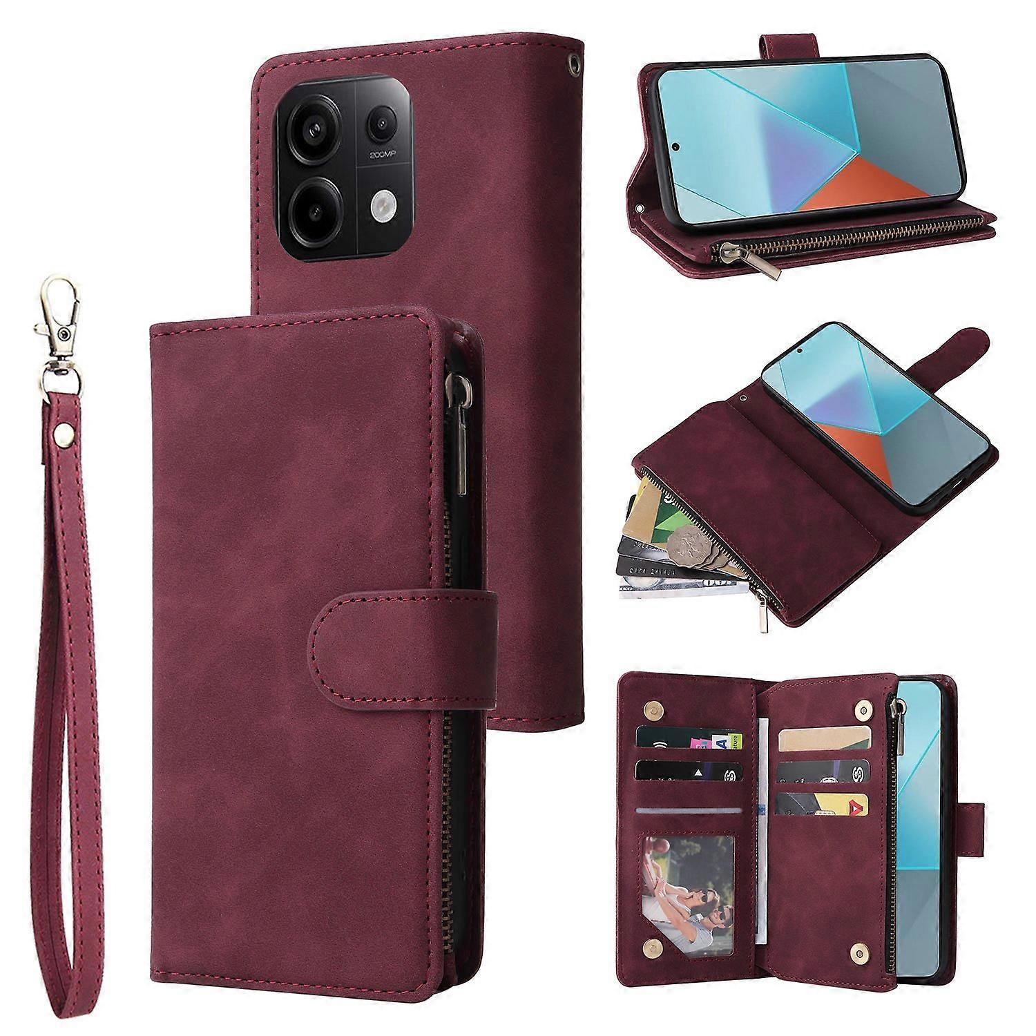 For Xiaomi Redmi Note 13 Pro 5G Poco X6 5G PU Leather Wallet Mobile Phone Cover Case with Multiple C