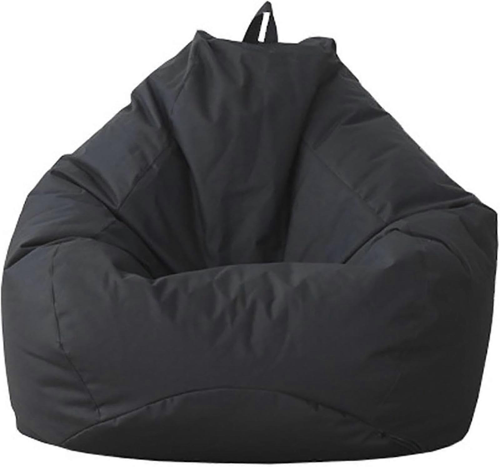 Bean Bag Sofa Cover Without Filling, Oxford Cloth Home Leisure Single Couch Living Room Bedroom Bean Bag Chair Lazy Lounger Cover, BlackXL Black XL