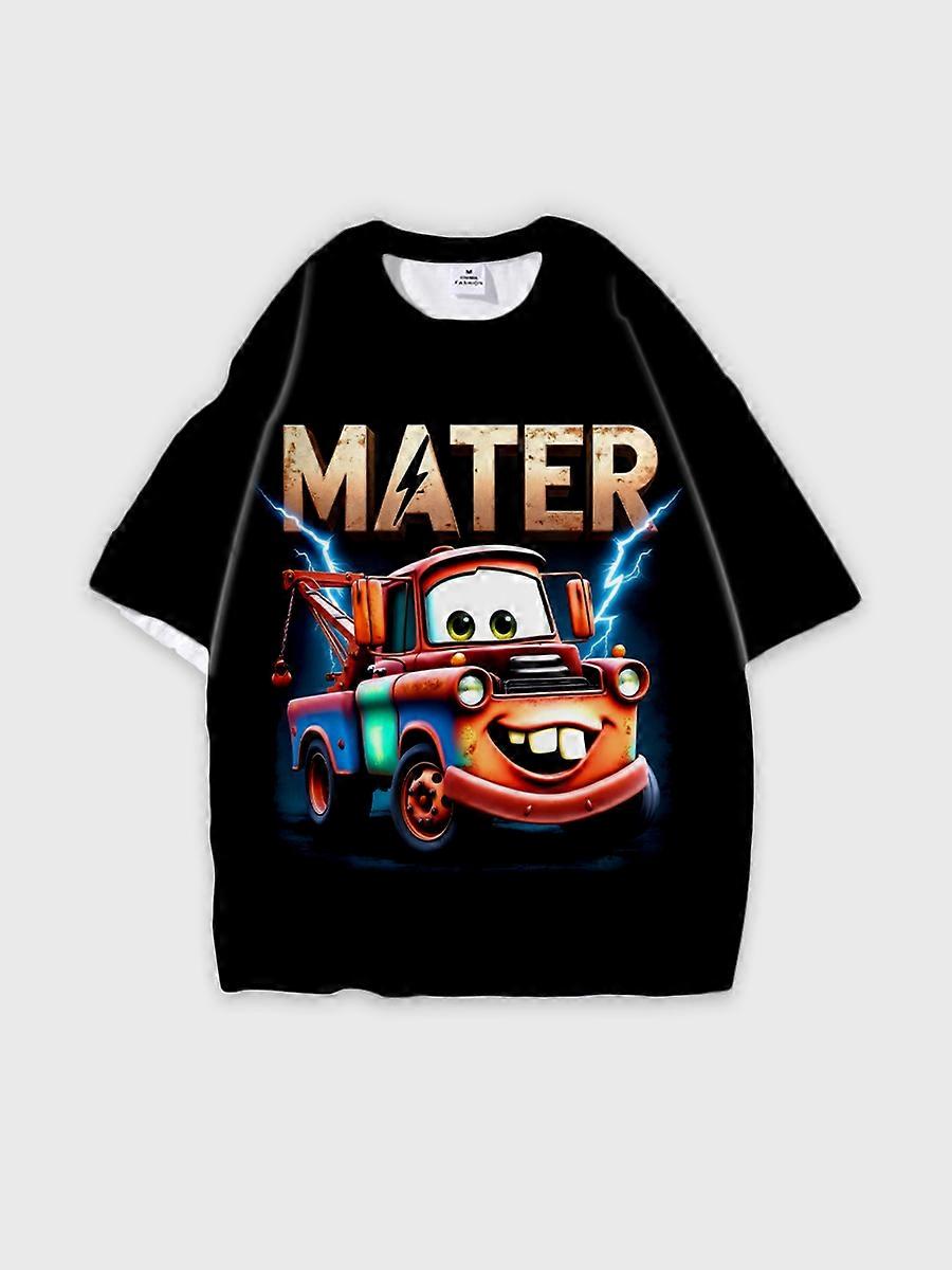 T-shirt round neck Animation Character Pattern loose short sleeve E1395