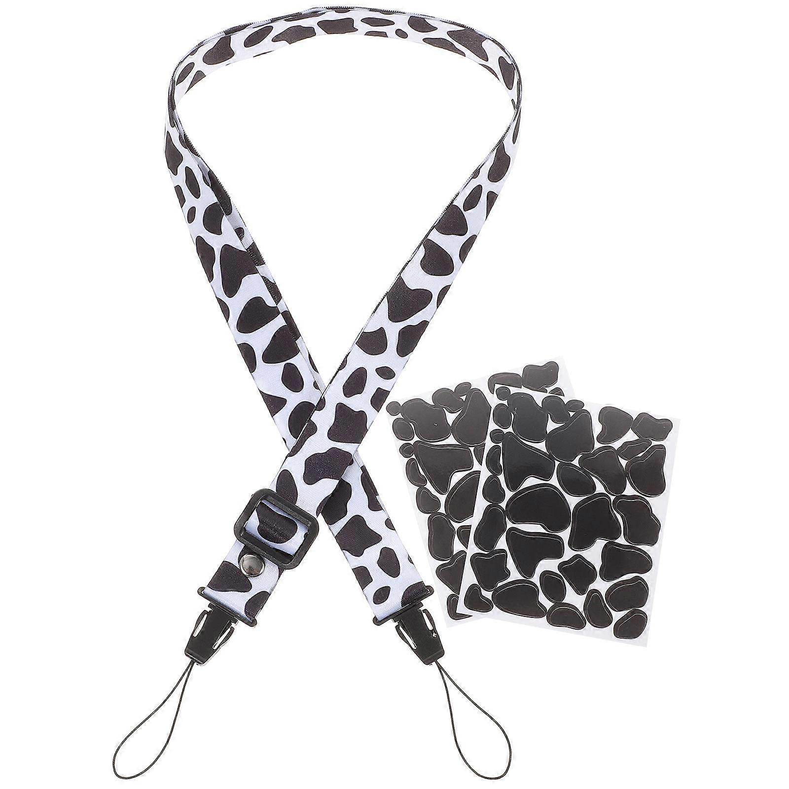 Instant Camera Strap with Decorative Stickers Adjustable Polyester Black for Photographers