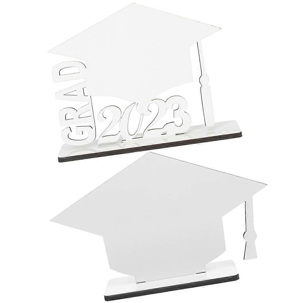 Graduation Photo Frame Blank for DIY Crafts Wooden White Picture Frame for Picture Use 2 Pieces