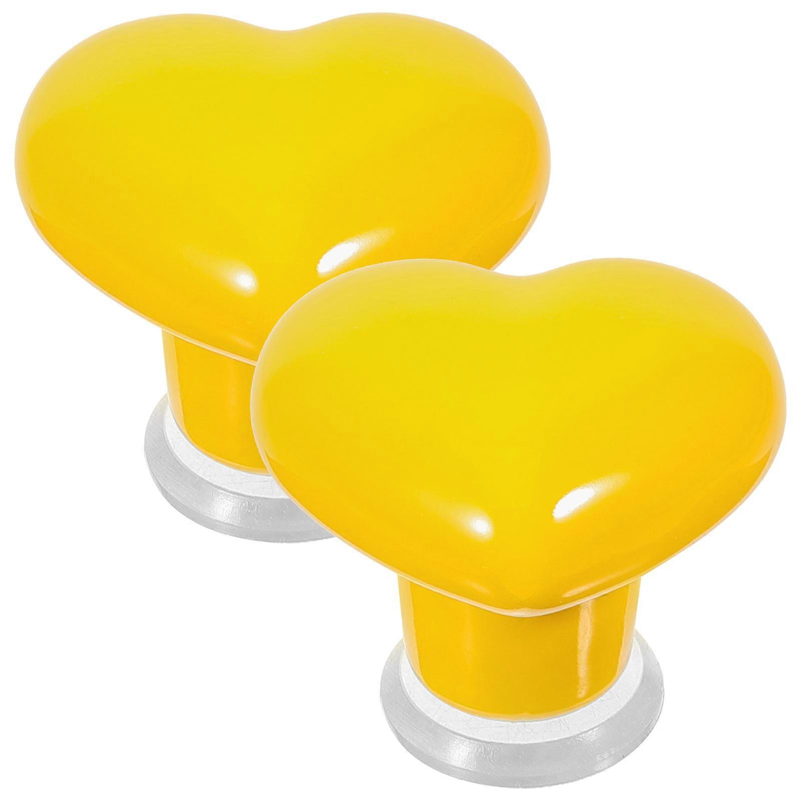 Heart Shaped Toilet Button Pusher Toilet Tank Button Tops Handle Bathroom Decoration Ceramic Material 2Set