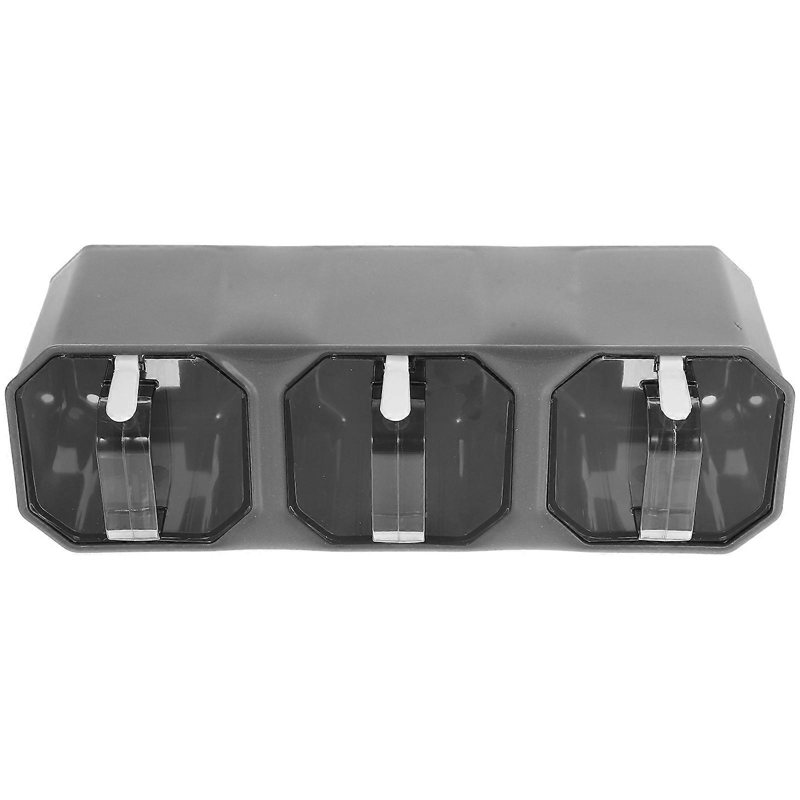 Compact Spice Container with 3 Compartments for Kitchen Use Made of in Dark Grey Each Holds 400ml