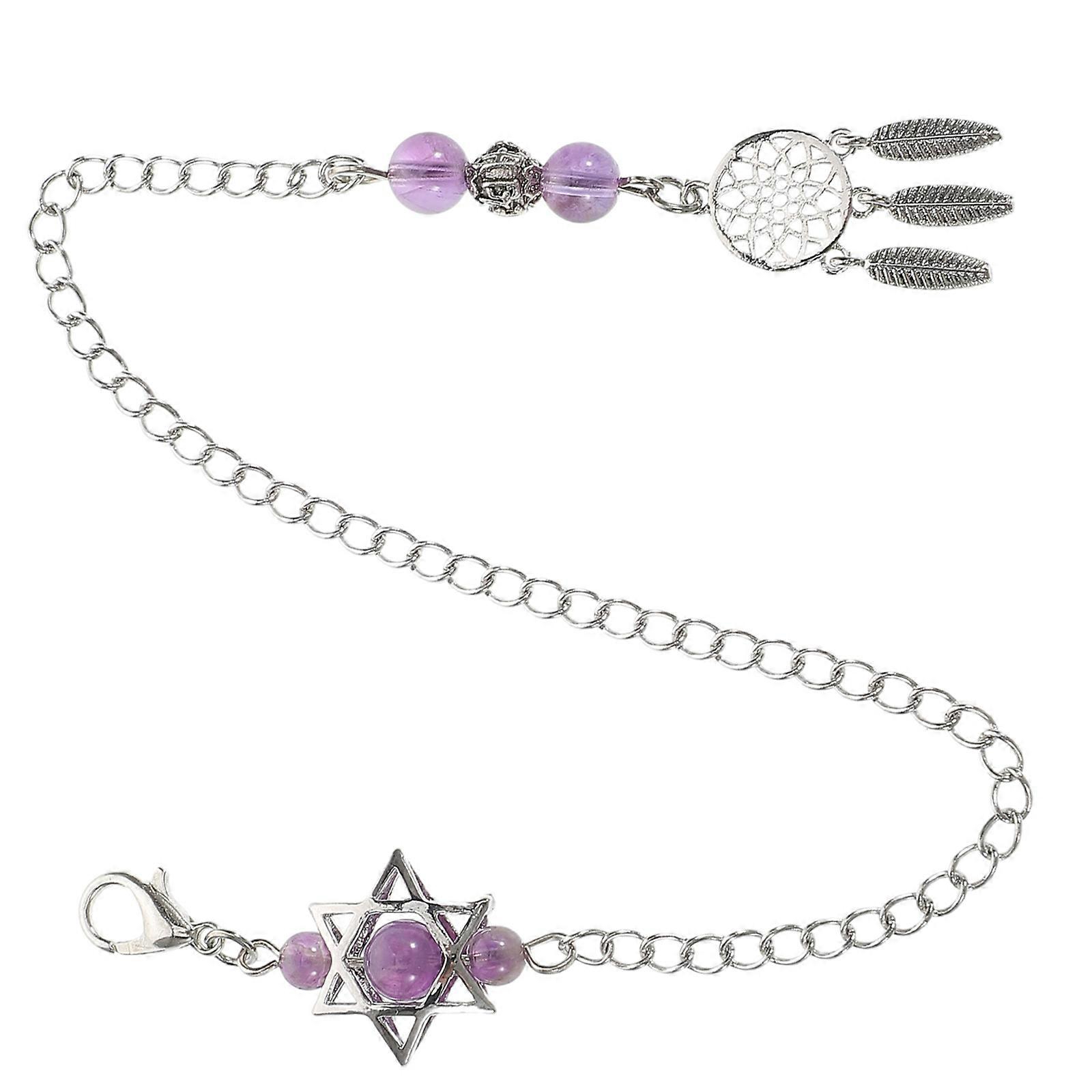 Promoter Dream Catcher Keyring Natural Stone Chain Necklace Handmade Craft Diy Enthusiasts 24.00X1.60X0.50CM 1Pcs