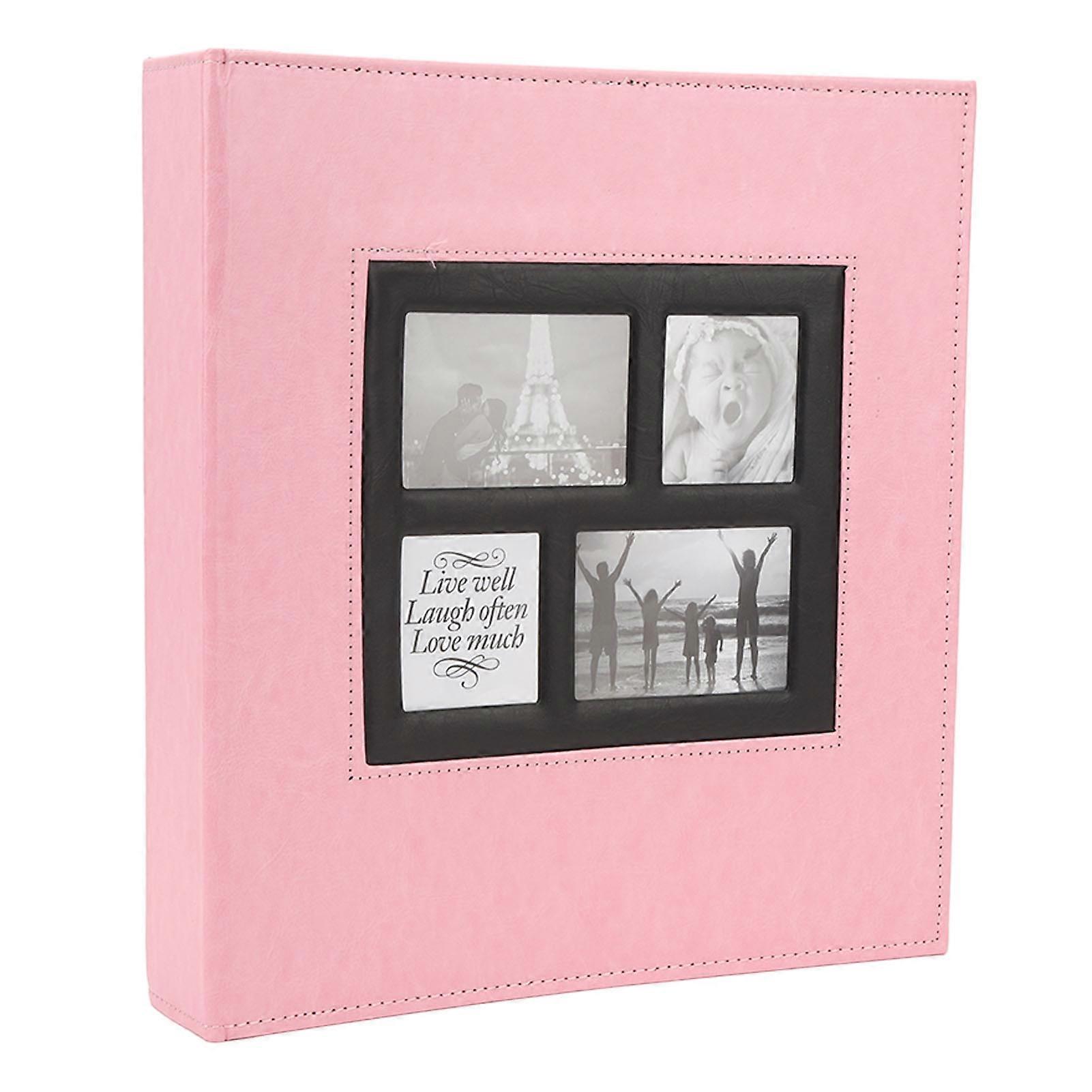 600 Pockets Photo Album 6 Inch Easy to Clean PU Leather Photo Album Picture Album for Photo Storage Collection Pink