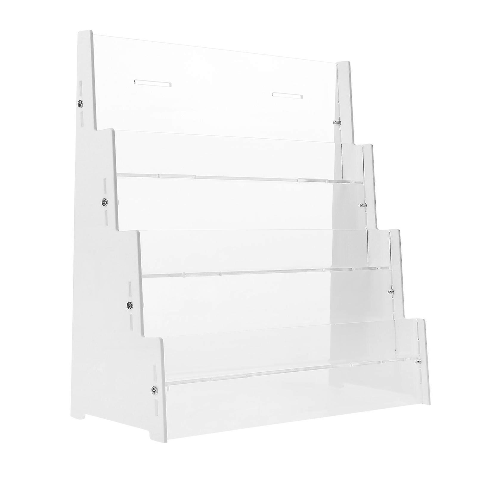 Acrylic Business Card Display Stand for Home White Multifunctional Design Large Capacity 6.5 x 4.5 inches