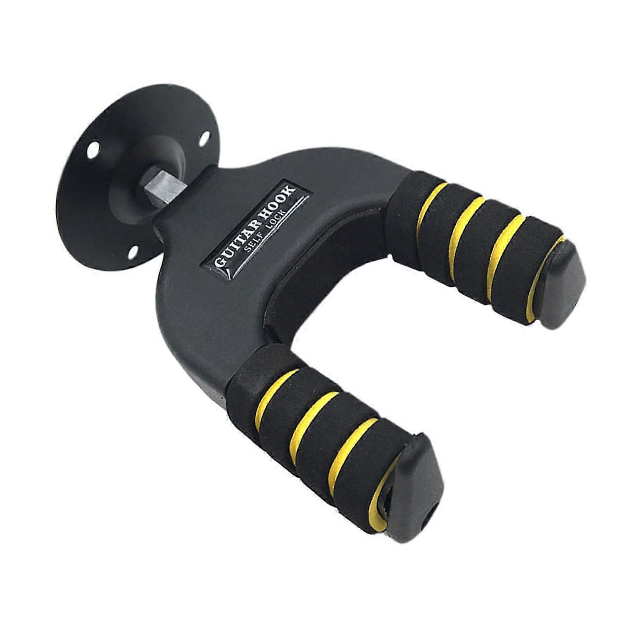 Automatic Guitar Wall Mount Holder for Acoustic and Electric Instruments, Space-Saving, Removable, Black Finish