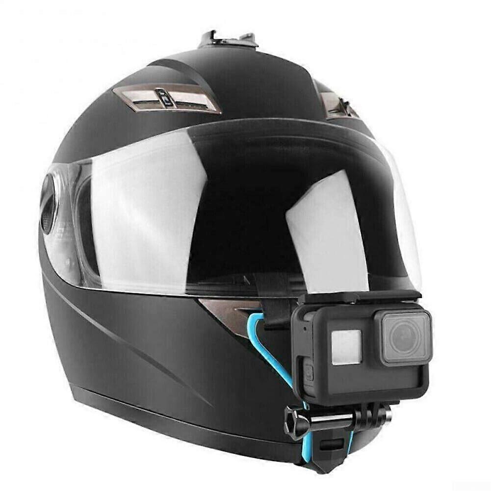 Motorcycle Helmet Chin Mount Bracket for GoPro and Action Cameras, Shockproof, Easy to Disassemble, Blue Color