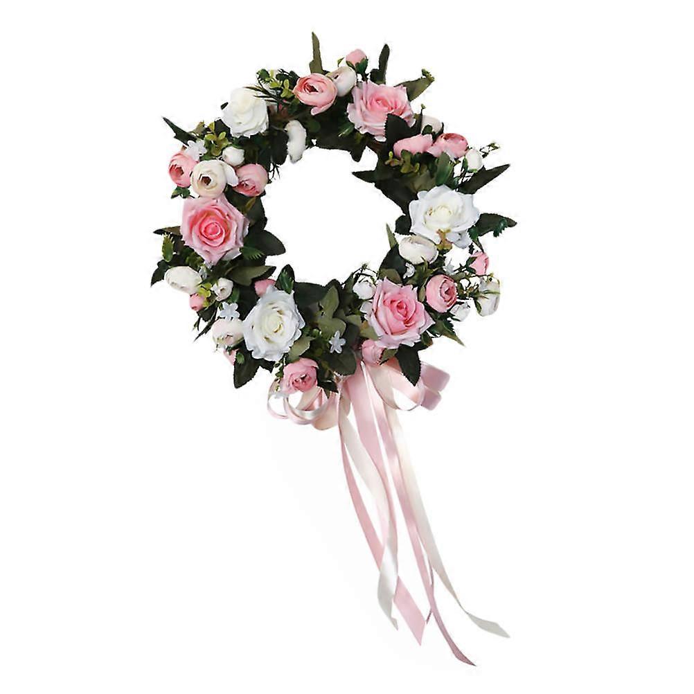 Simulation Wall Hanging Wreath Artificial Flowers Decoration Indoor Use Realistic Style 1Pack