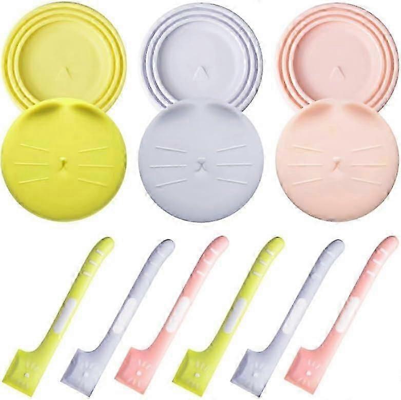 Pack of 12 can lids for cat food, lids for cans, silicone canning lids for pets