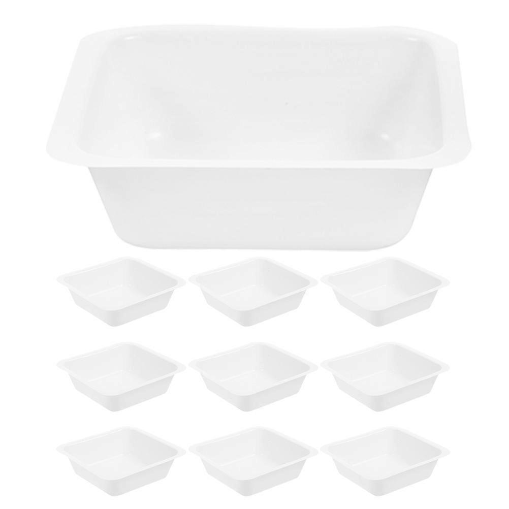 Precision Square Weighing Dishes for Labs White Plastic Containers with Easy Maintenance and Durable Design 10pcs