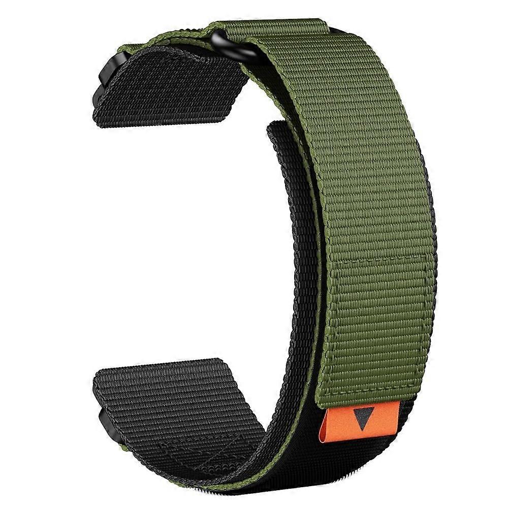 22mm Nylon Loop Strap for Garmin Fenix7X/5X/6X Black Green